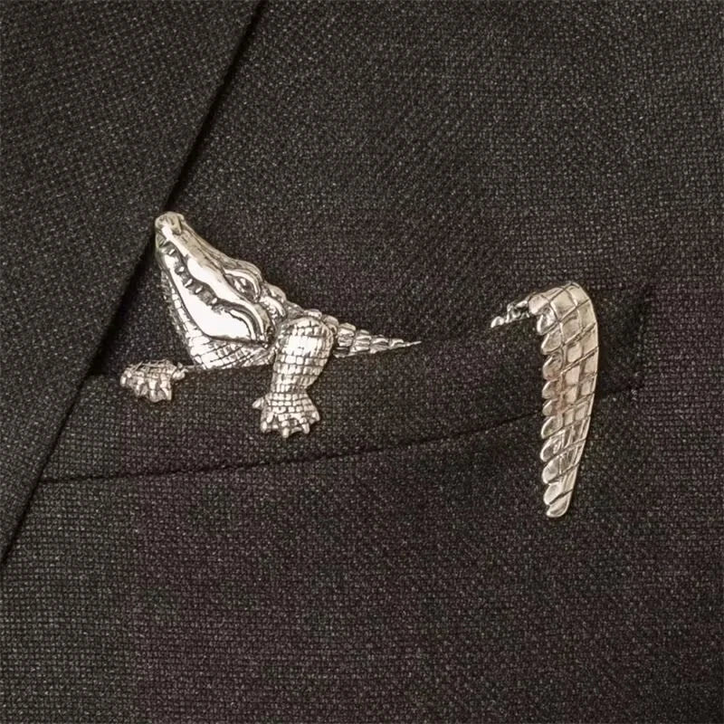Silver Animal-Shaped Brooch Unisex Suit Accessory 07FC0E-D4 - KOEEK
