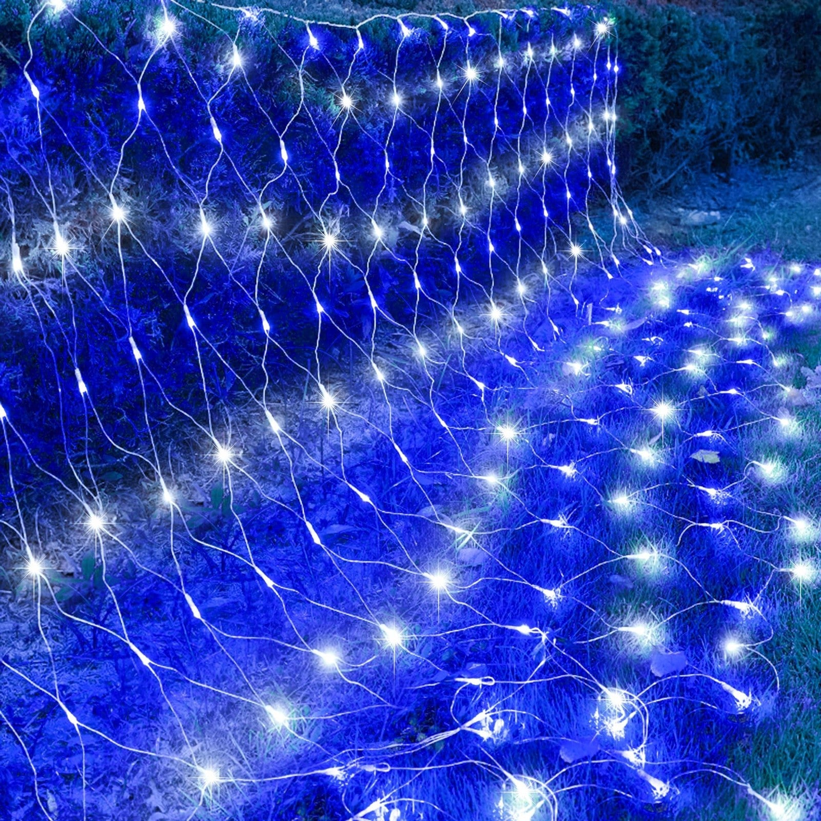 Outdoor Christmas Net Lights, 198 LED 9.8FT x 6.6FT Connectable Mesh Lights w... 07FC0E-D4 - KOEEK