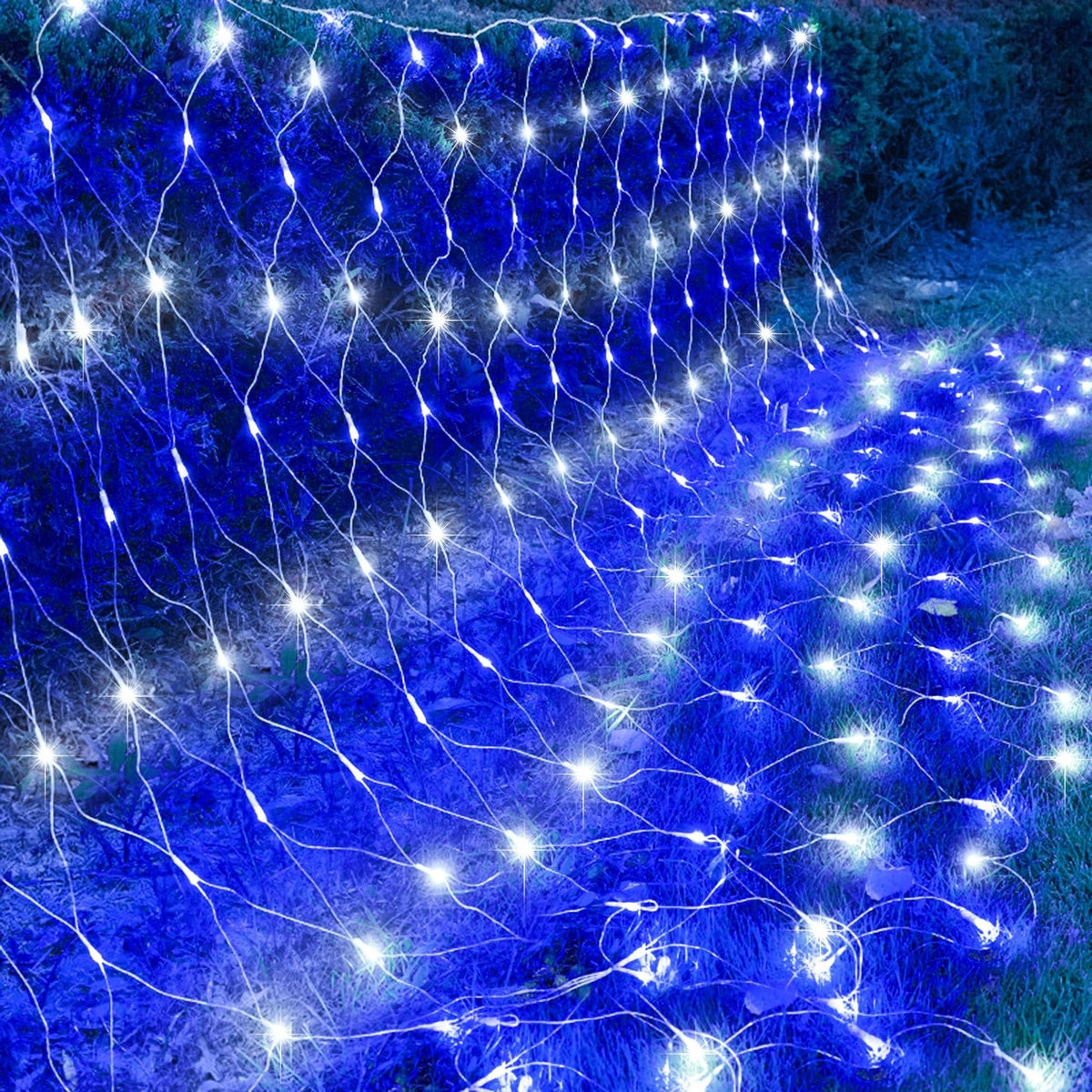 Outdoor Christmas Net Lights, 198 LED 9.8FT x 6.6FT Connectable Mesh Lights w... 07FC0E-D4 - KOEEK
