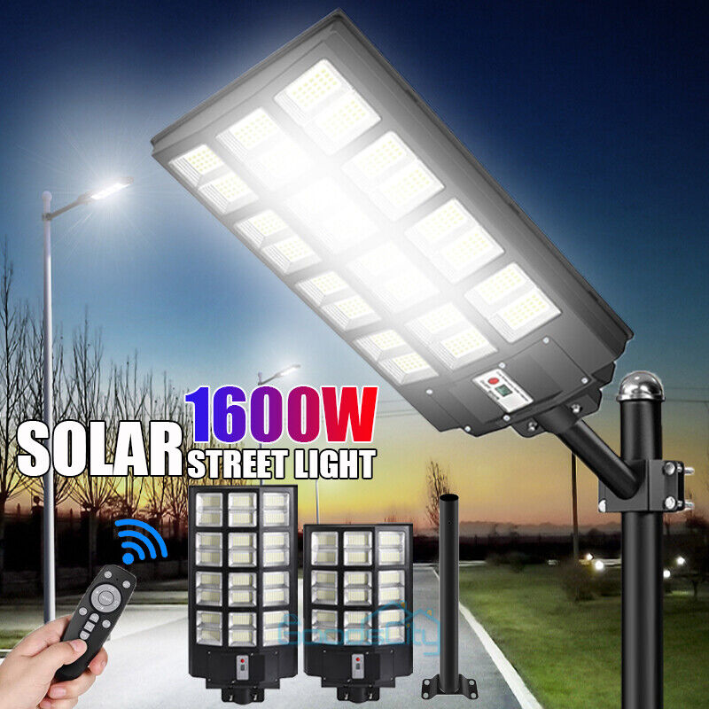 ny 10000000LM LED Solar Road Street Flood Light Utendørs Hage Hage Lampe Vanntett