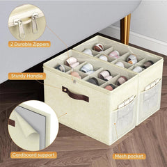 2-piece shoe cabinet storage box,transparent foldable shoe boxadjustable shelves 07FC0E-D4 - KOEEK