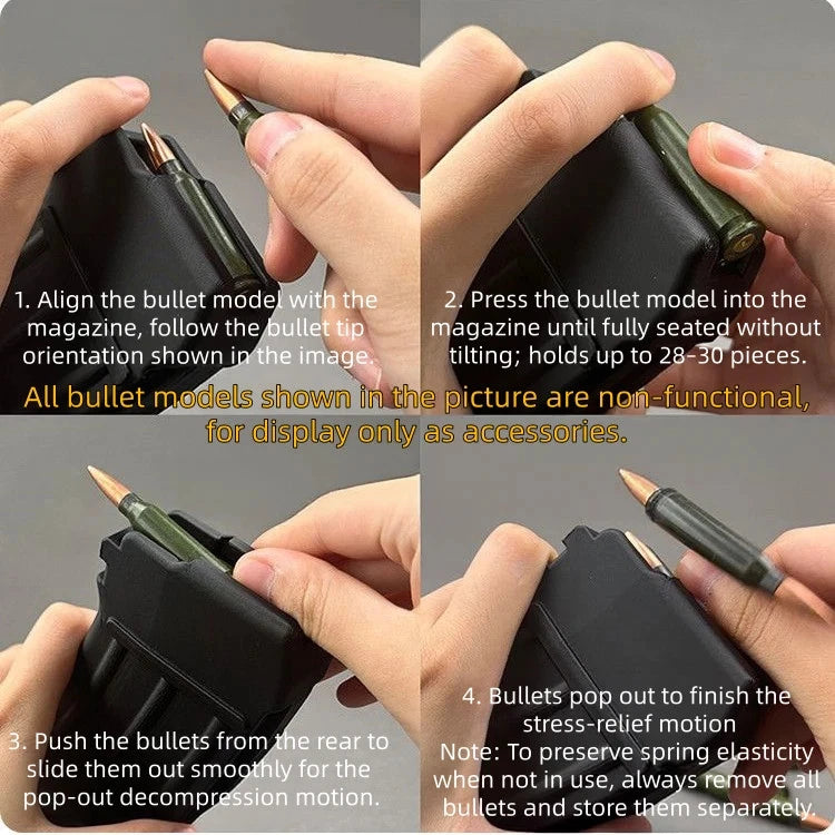 3D Printed Type 95 Magazine + 30pcs Bullet Model Tactical Loading Experience 07FC0E-D4 - KOEEK