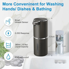 Automatic Foam Hand Sanitizer Dispenser, USB Rechargeable, 12.8 oz/380 ml 07FC0E-D4 - KOEEK