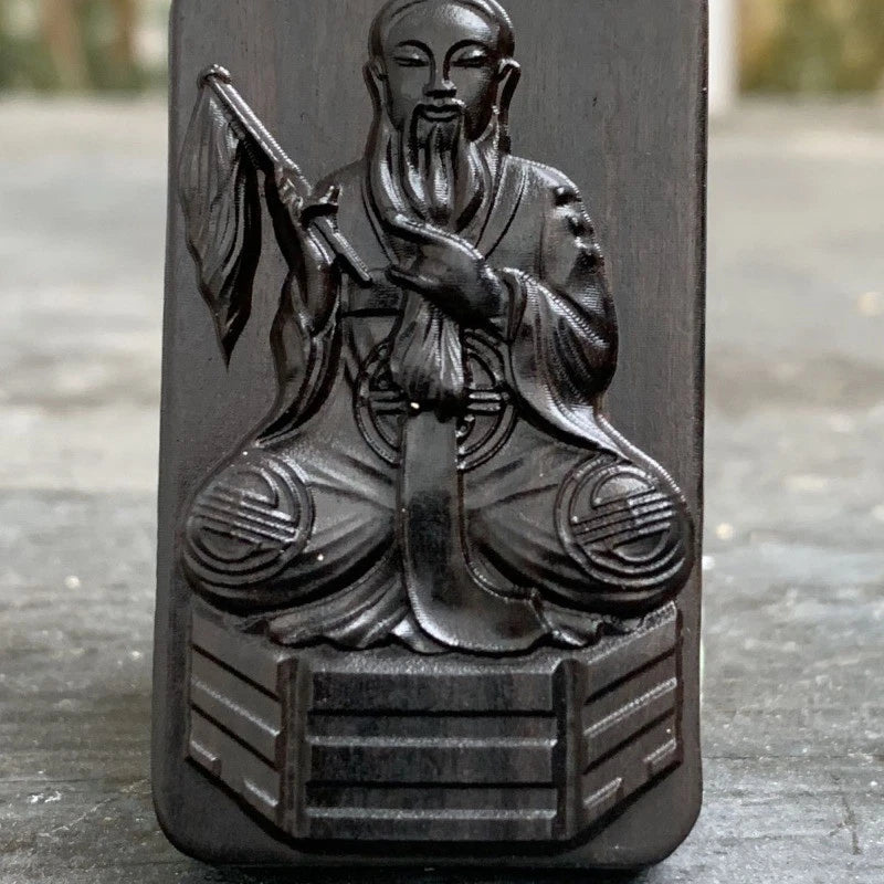 5*3cm Agarwood Taoist Three Pure Ones Pendant Taishang Laojun Necklace Charm 07FC0E-D4 - KOEEK