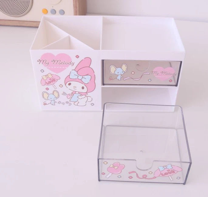 My Melody Desk Jewelry Storage Box Organizer Case Stationery Pen Holder White 07FC0E-D4 - KOEEK