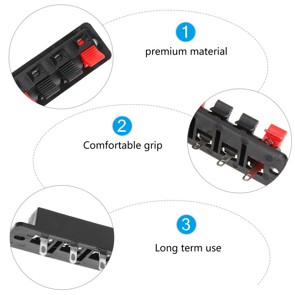 new  6 Pcs Speaker Connector Professional Stereo Terminal Connectors Speakers koeek - KOEEK