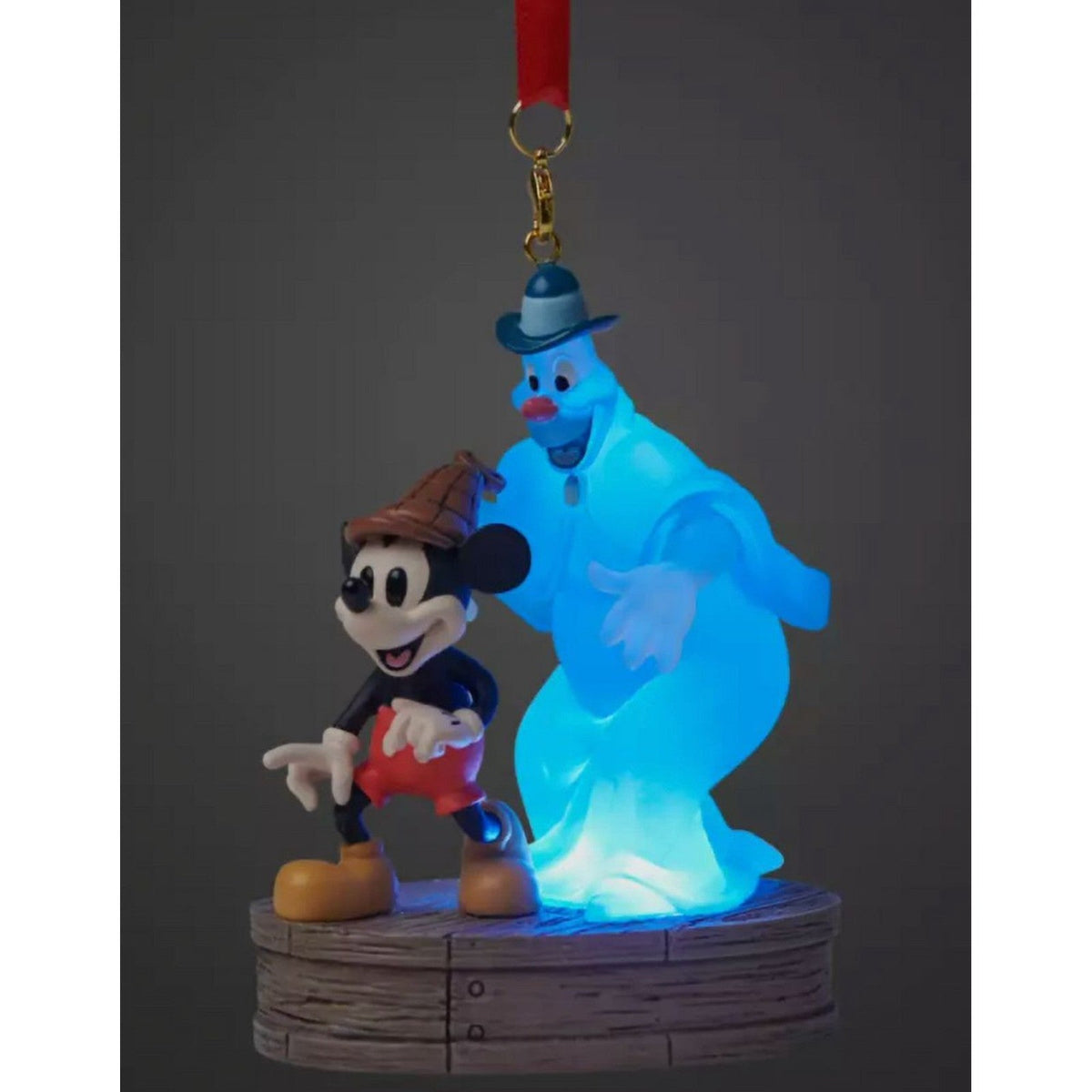 BNWT Disney Lonesome Ghosts - Mickey Mouse and Ghost Halloween Light-Up Ornament DISNEY - KOEEK