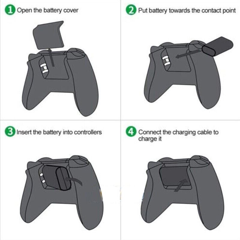 ny til Microsoft Xbox One genopladeligt batteri + USB-opladningskabel Xbox One -