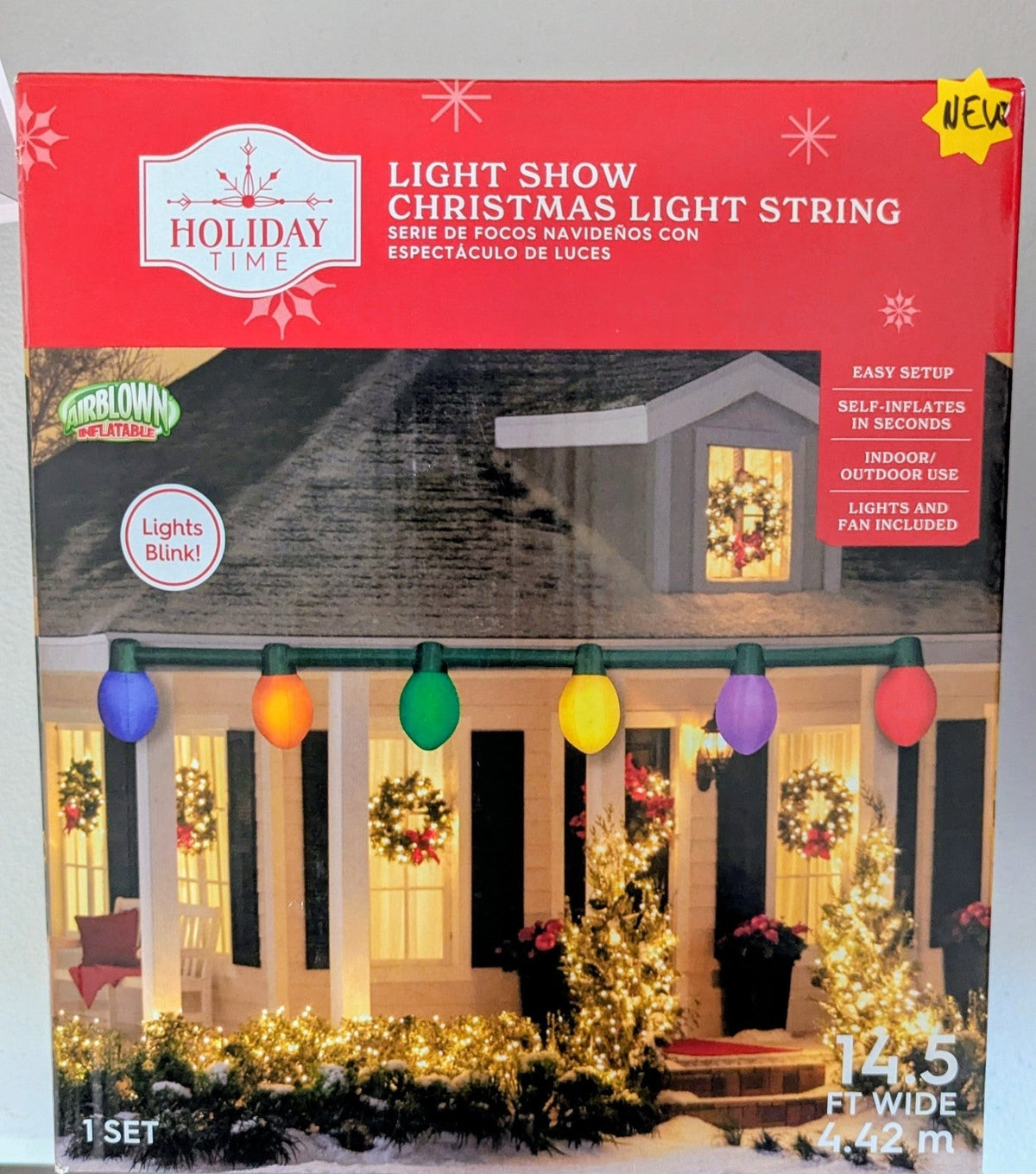 14.5' Gemmy MultiColor FLASHING Christmas Light String  - Christmas inflatable GEMMY - KOEEK