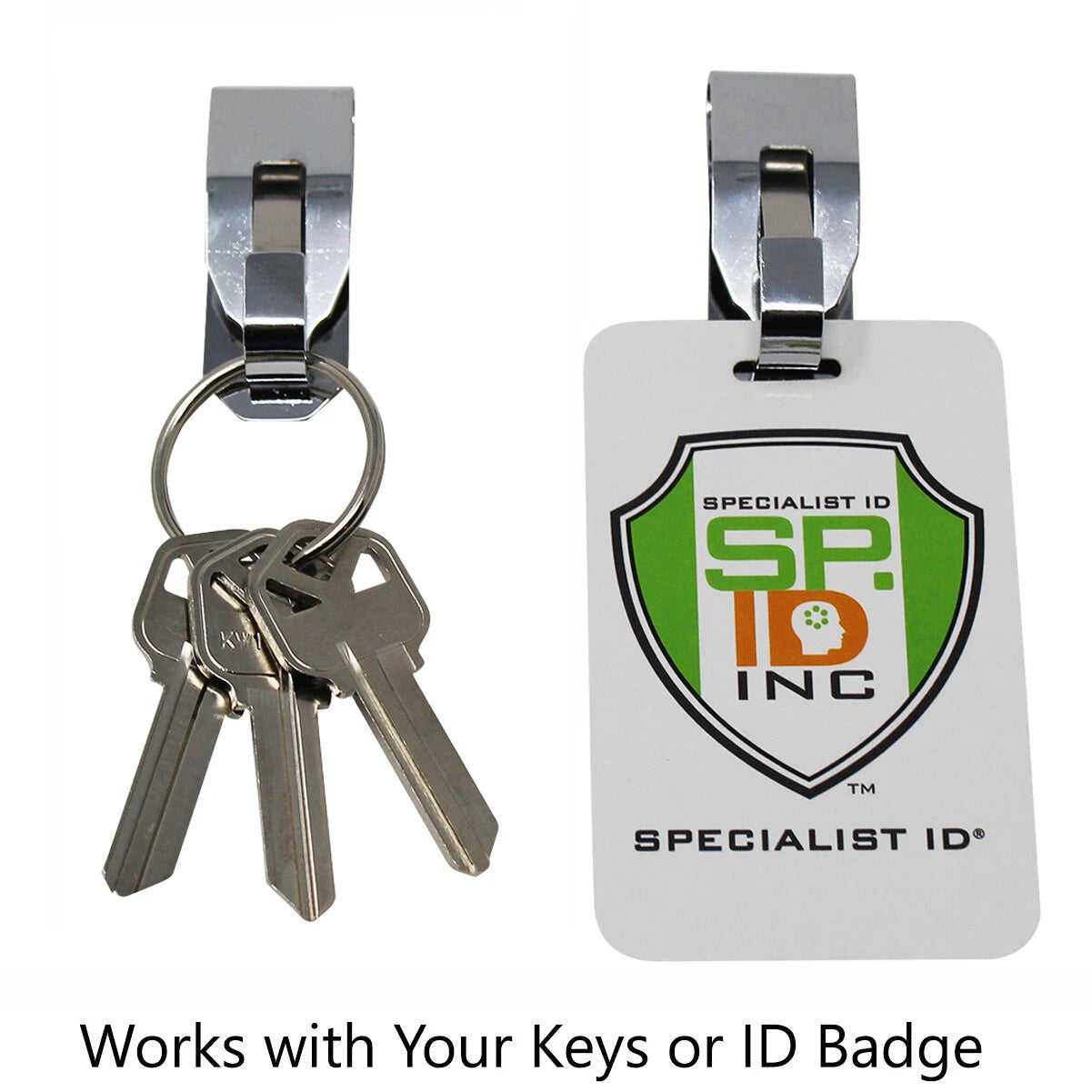 2 Pcs Secure Belt Clip Key Holder w Metal Hook & Heavy Duty 1 1/4" Keychain Ring 07FC0E-D4 - KOEEK