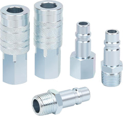 new 1/2” Air Hose Fittings Set, High Flow 2PCS Industrial Type Coupler Silver 07FC0E-D4 - KOEEK