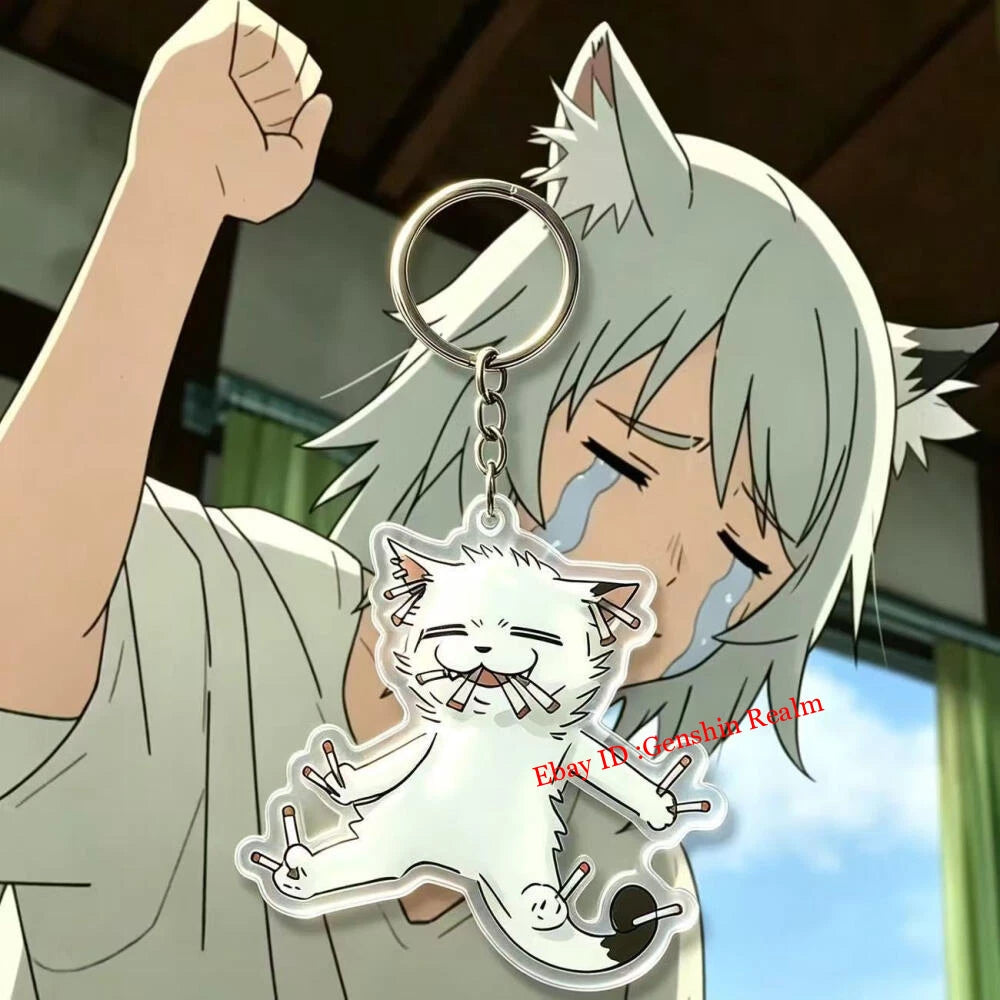 7Pcs/Set Anime Chainsmoker Cat Acrylic Keychain Backpack Pendant Decor Gift 07FC0E-D4 - KOEEK