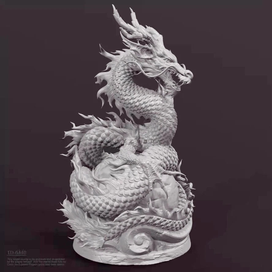 H/80mm resin figure model Chinese Mythical Dragon 3D Printing unassembled 07FC0E-D4 - KOEEK
