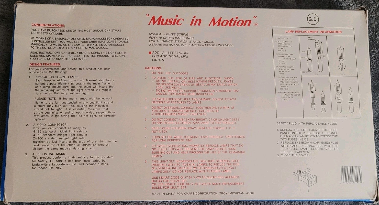 'Music in Motion'  100 Bulb Christmas Lights  Computerized Musical 07FC0E-D4 - KOEEK