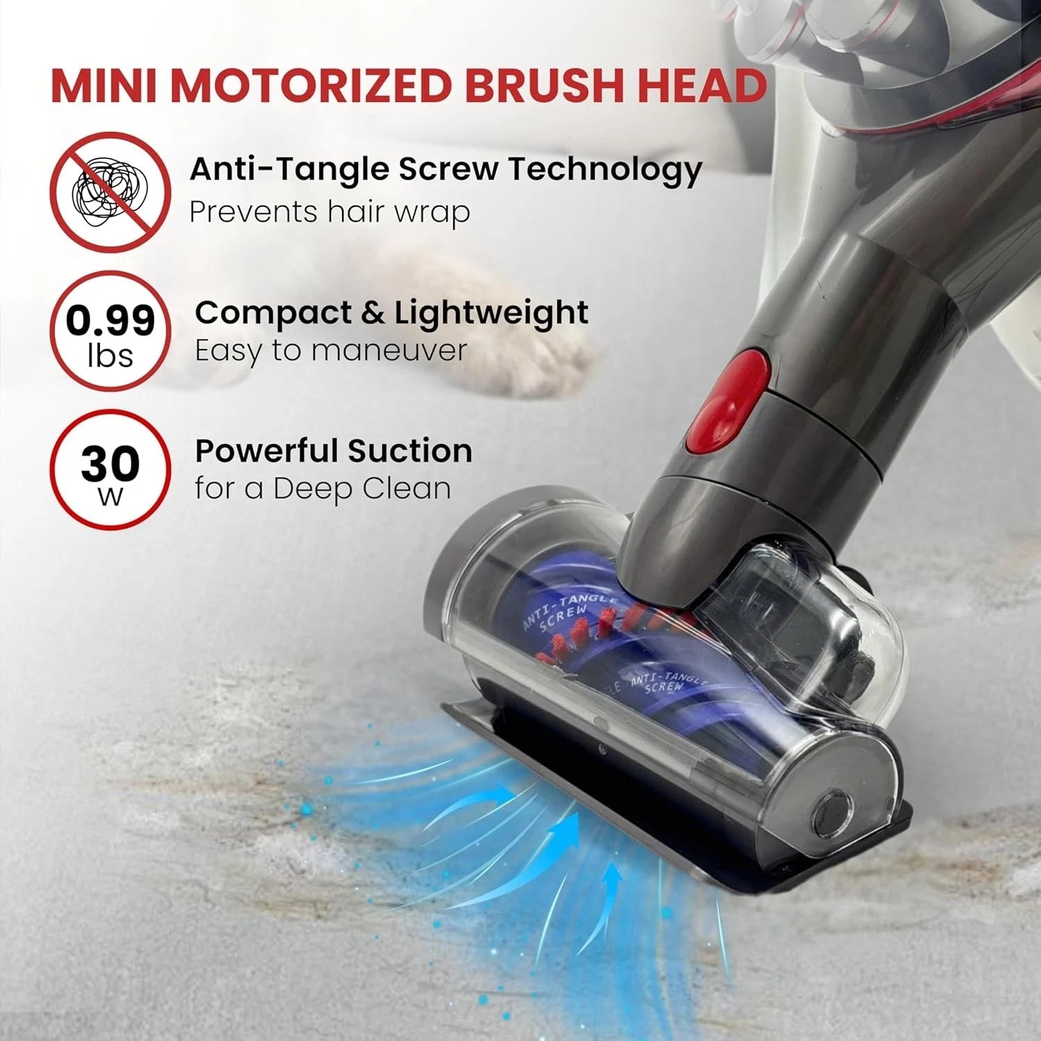 Mini Electric Brush Head - Pet Hair Removal Vacuum Cleaner Attachment 07FC0E-D4 - KOEEK