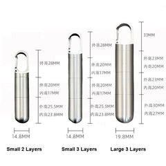 Outdoor Multilayer Waterproof Pill Case Key Chain Capsule Seal Container Box EDC 07FC0E-D4 - KOEEK