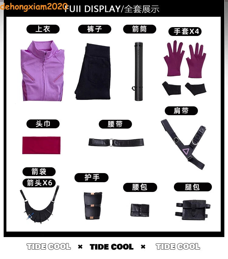Hawkeye Cosplay Costume Kate Bishop Outfit Women Halloweewn Female Party Uniform 07FC0E-D4 - KOEEK