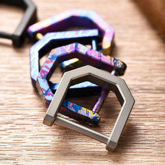 Titanium D Key Ring with Screw Shackle Keychain Ring Horseshoe Clasp for Car Fob 07FC0E-D4 - KOEEK