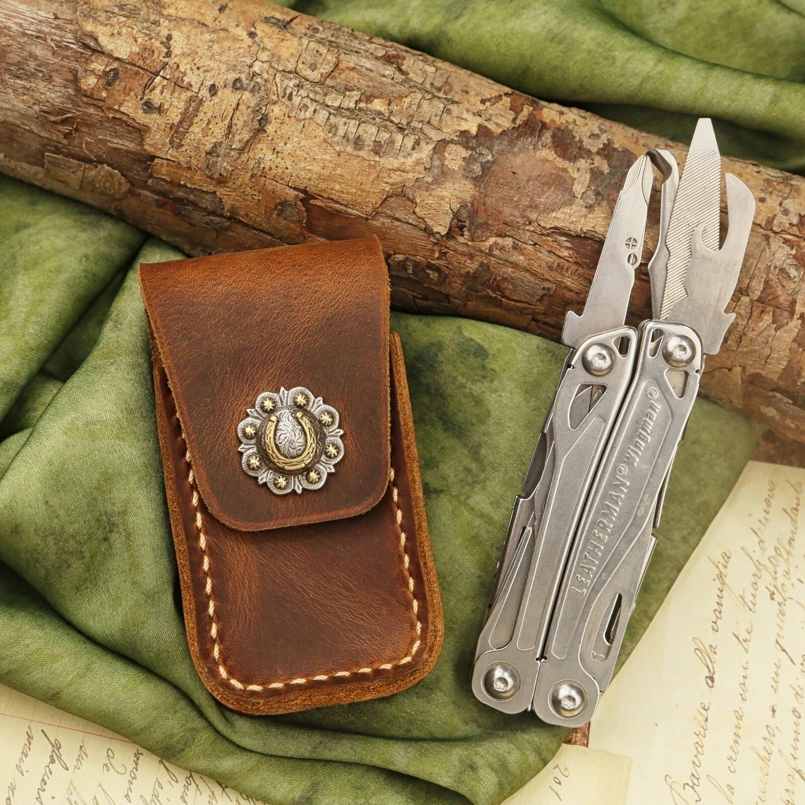 Leather multitool sheath for leatherman Wave Surge Signal, leatherman belt pouch 07FC0E-D4 - KOEEK