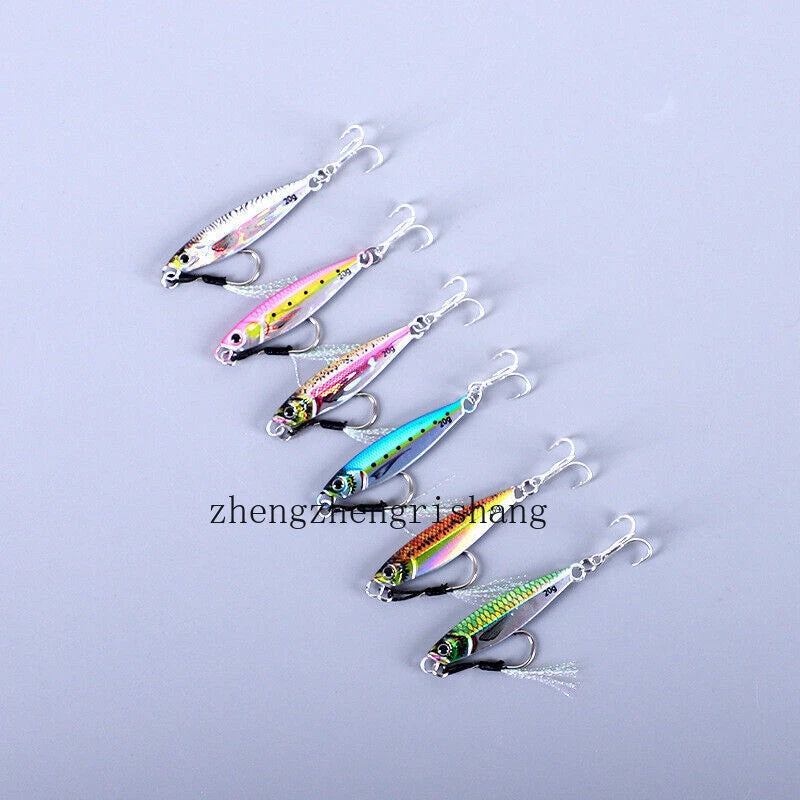 6PCS Metal Jigs Offshore Micro Butterfly Fishing Lure For Tuna Snapper 7g -80g 07FC0E-D4 - KOEEK