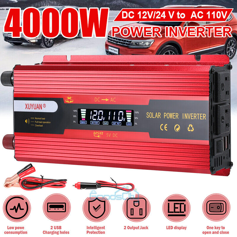 ny 6000W DC konverter 12/24V A 110V AC 2USB Para Carro Auto Inversor Corriente