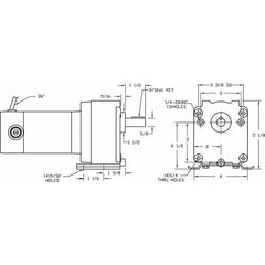 ny Dayton 2H575 Dc girmotor, 160,0 In-Lb Maks. Dreiemoment, 90 Rpm Navneskilt Rpm, 90V