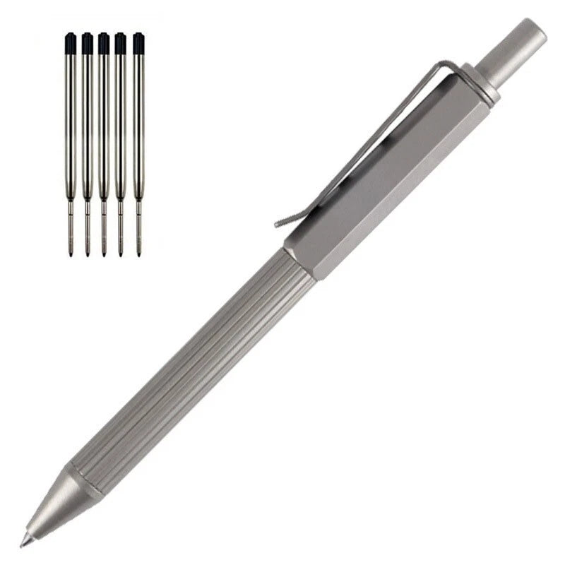 Titanium Alloy Pocket Ballpoint Pen Portable Tactical Signature Working Pen EDC 07FC0E-D4 - KOEEK