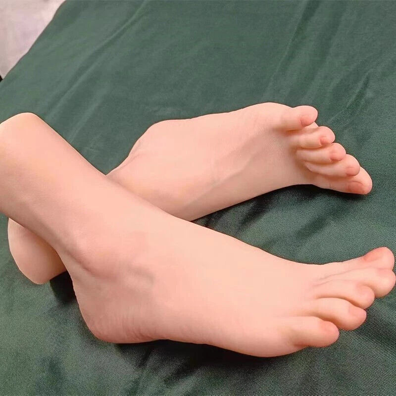 EU37 1 PAIR Platinum Silicone Female Feet Shoes Display Model Display Props 07FC0E-D4 - KOEEK