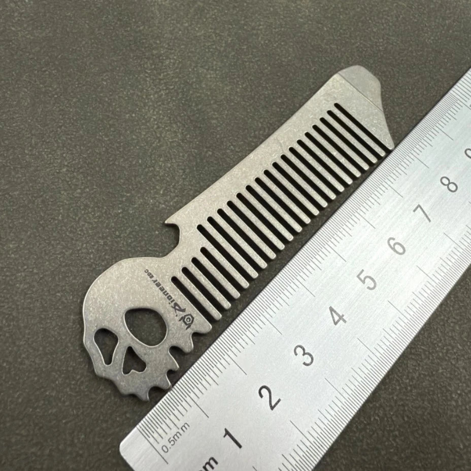 RIHE Design TC4 TITANIUM PRY Bar TOOL Ghost EDC bottle opener Comb Gift 07FC0E-D4 - KOEEK