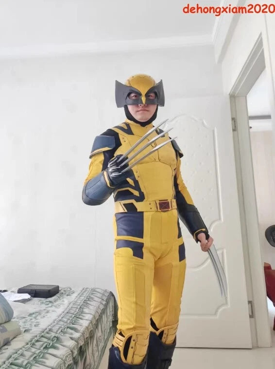 2024 Deadpool & Wolverine Jumpsuit Outfit Cosplay Halloween Costume Full Set 07FC0E-D4 - KOEEK