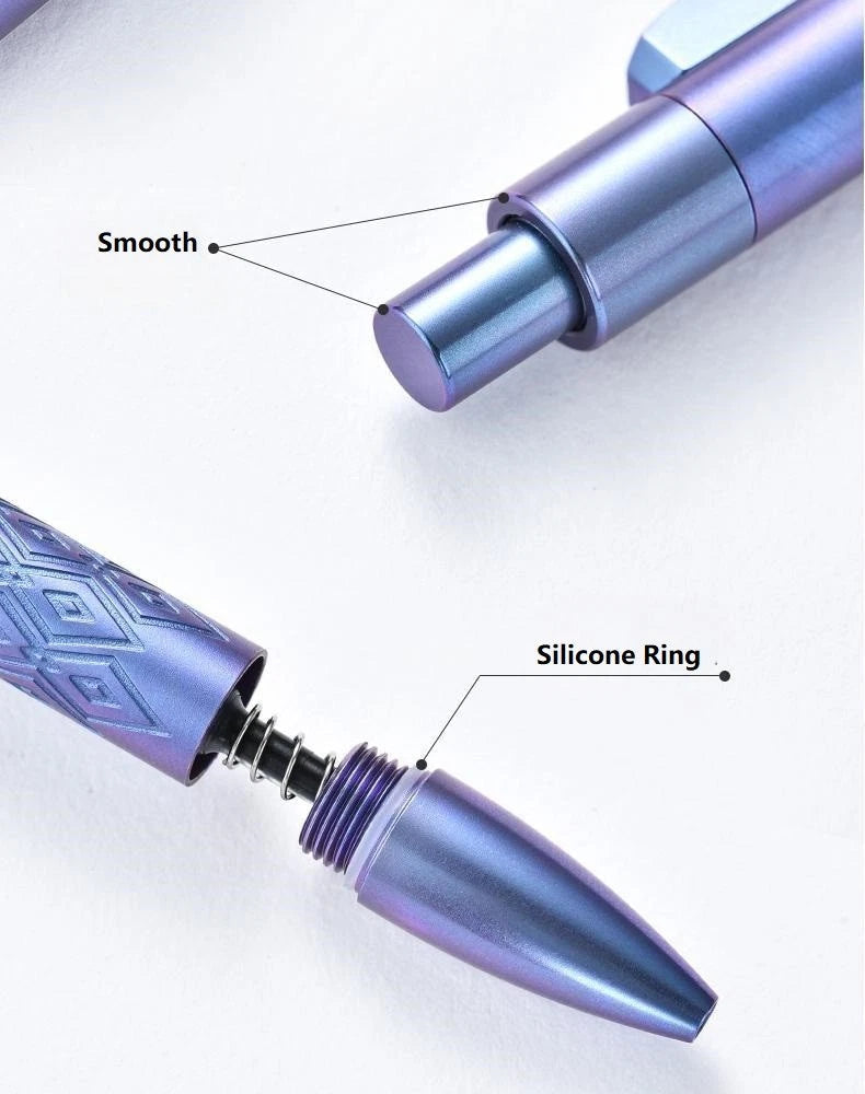 Titanium Alloy Ballpoint Pen EDC Pocket Signature Writing Pen Business Office 07FC0E-D4 - KOEEK