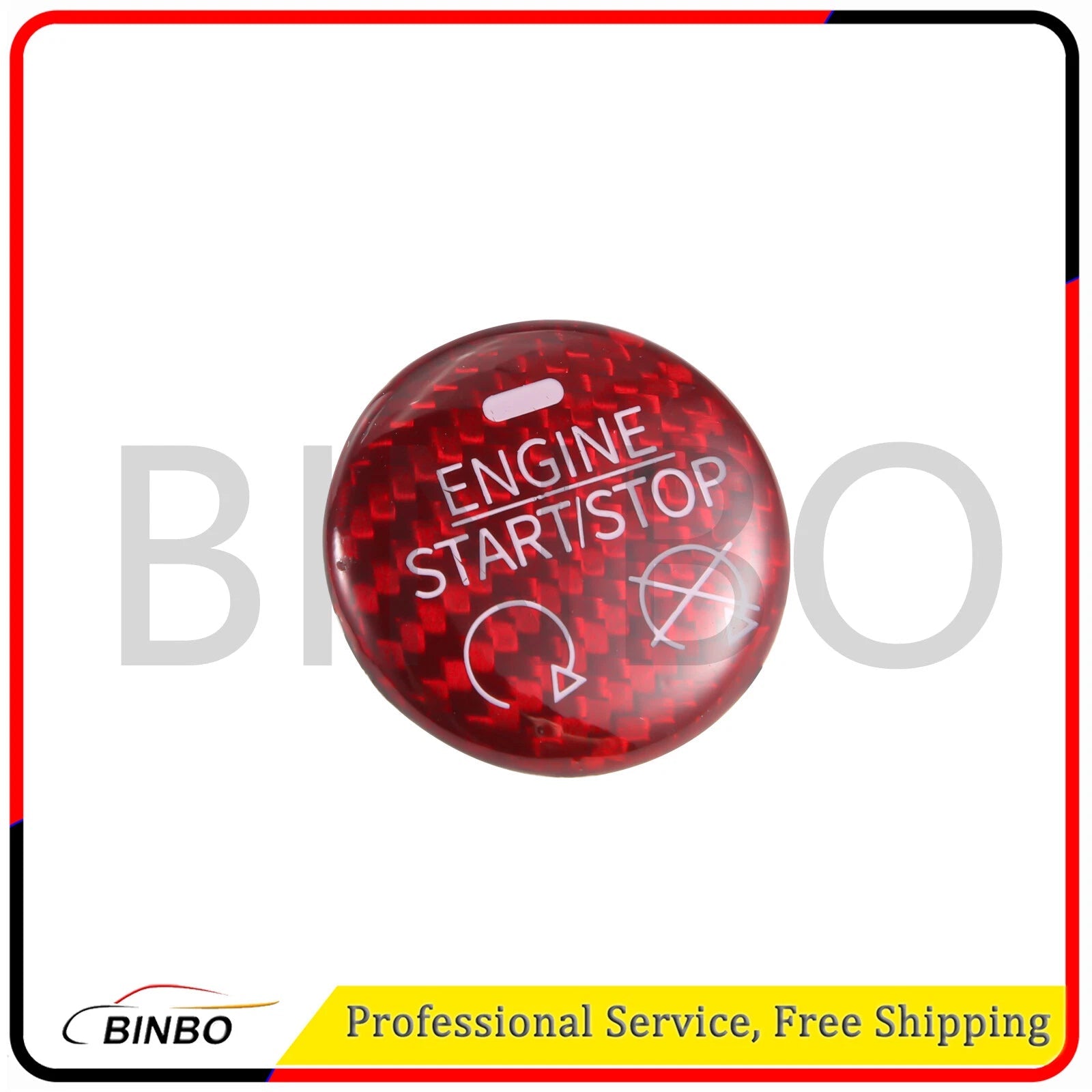 For Ford Mustang 2015-19 Carbon Fiber Engine Start/Stop Switch Button Cover Trim 07FC0E-D4 - KOEEK