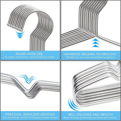 Clothes Hangers Coat 50 Pack 17.7 Inch Large Bulk Wire Hanger Non-Slip Heavy 07FC0E-D4 - KOEEK
