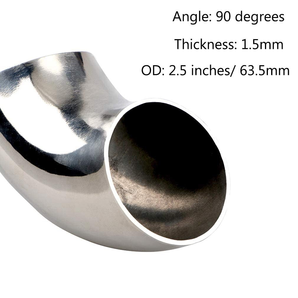 new Stainless Steel Elbow 2.5" 90° Mandrel Bend OD: 2.5",