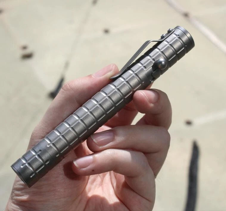 Titanium Alloy Torch LED Flashlight Torch Pocket Light Outdoor EDC Camping Light 07FC0E-D4 - KOEEK