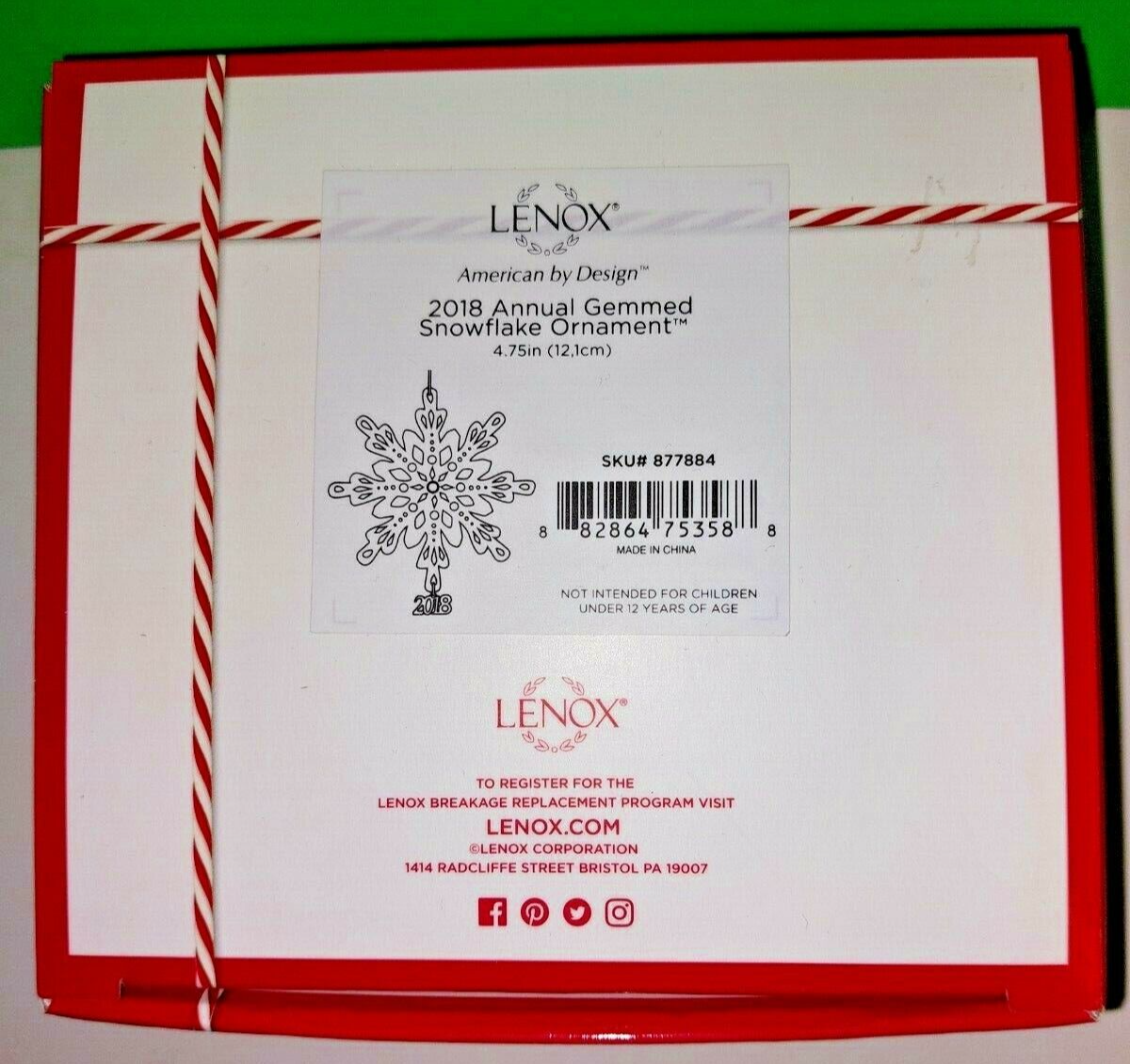 LENOX 2018 Annual GEMMED SNOWFLAKE ORNAMENT Jeweled -- LENOX - KOEEK