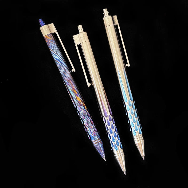Titanium Pocket BallPoint Pen Signature Writing Pen Business Office EDC Pen 07FC0E-D4 - KOEEK
