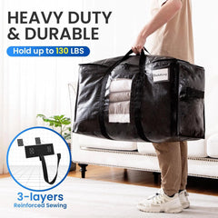 Extra-large moving bags, set of 8 black heavy-duty storage bags 07FC0E-D4 - KOEEK