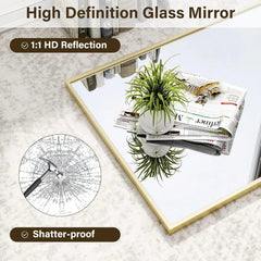 24"x32" Framed Bathroom Mirror for Wall Rectangle Mirror Aluminum Alloy Frame 07FC0E-D4 - KOEEK