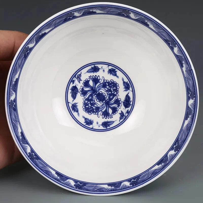 Blue White Figure Guiguzi Downhill Bowl Antique Ornaments Porcelain Collection 07FC0E-D4 - KOEEK