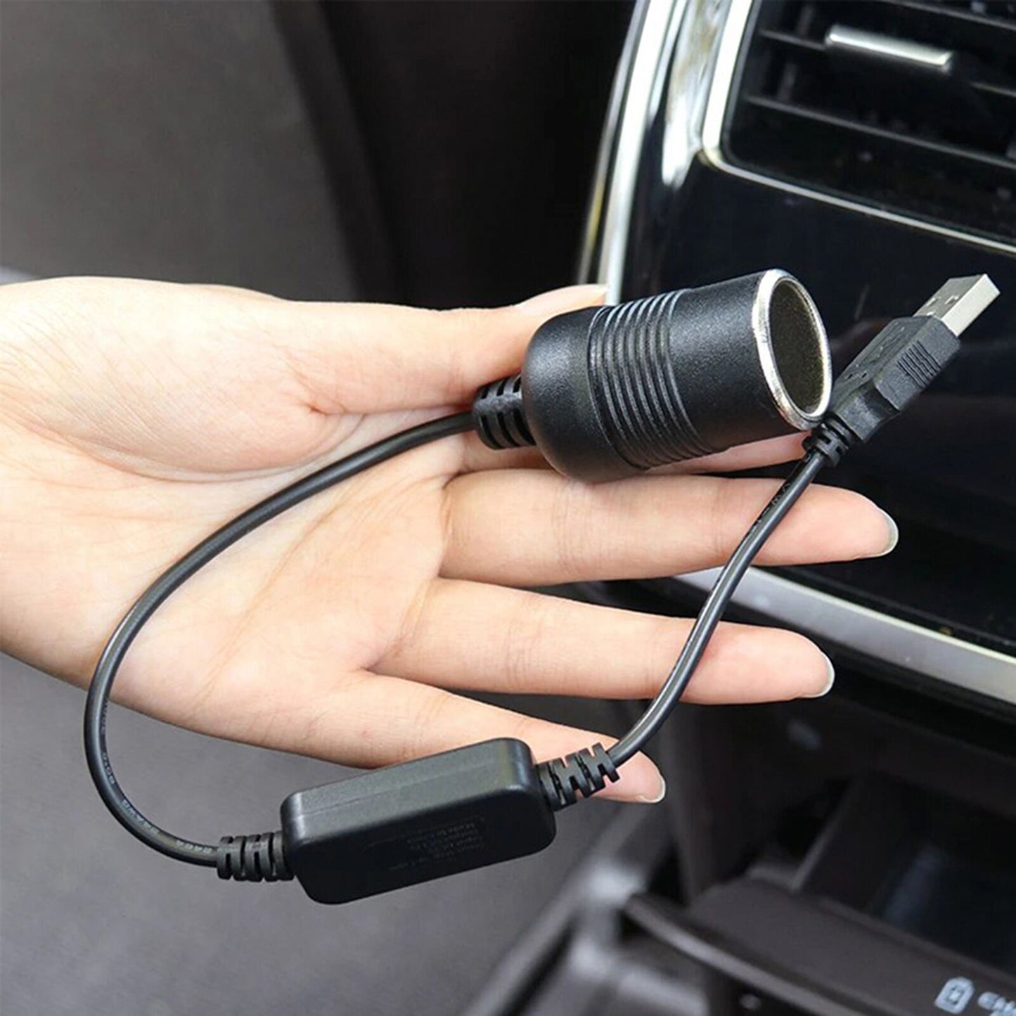 new USB to Car Lighter Socket Connector Cable Female Converter 5V to 12V Converter koeek - KOEEK