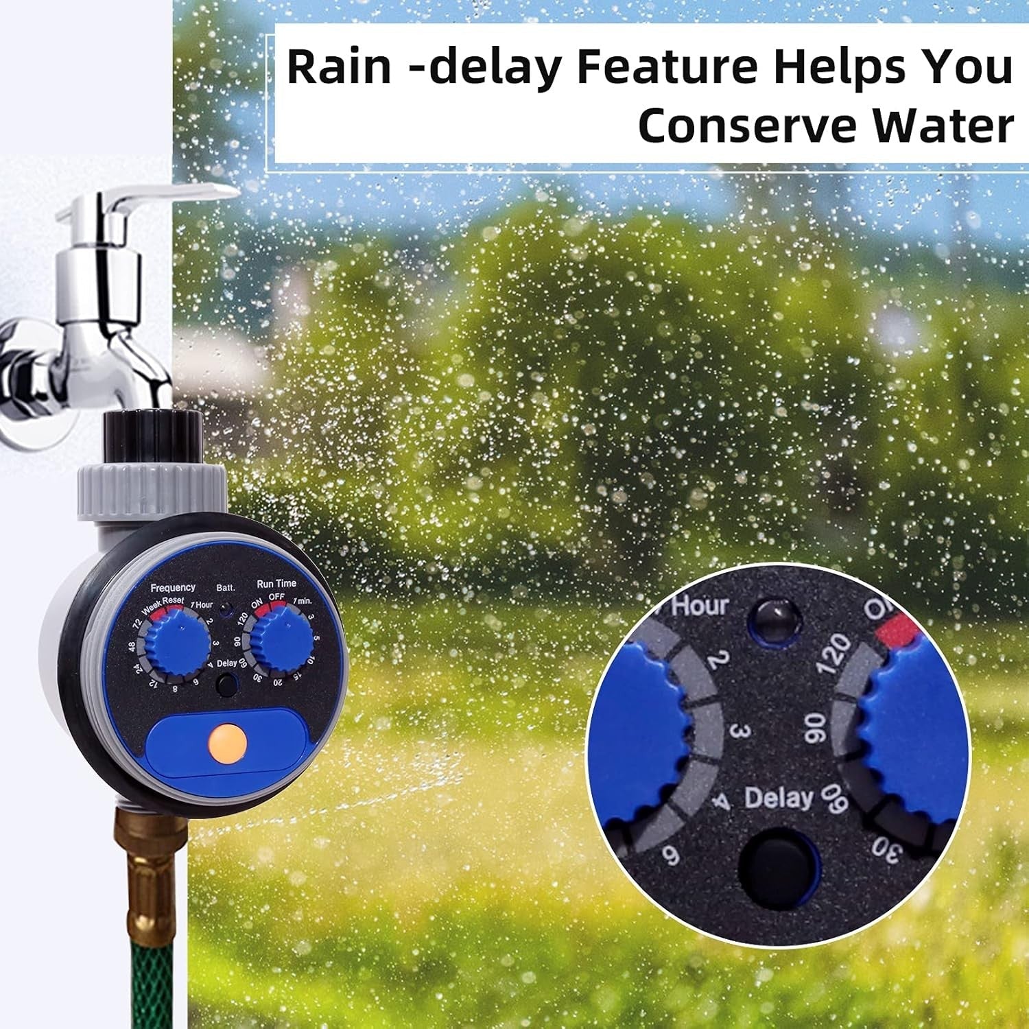 new Sprinkler Water Timer Programmable Garden Zero Pressure Waterproof Blue 07FC0E-D4 - KOEEK