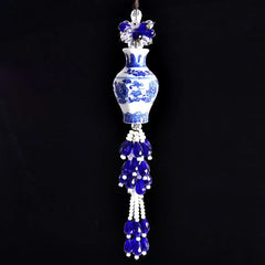 Blue and White Porcelain Car Hanging Ornament Ceramic Vase Interior Decor 07FC0E-D4 - KOEEK