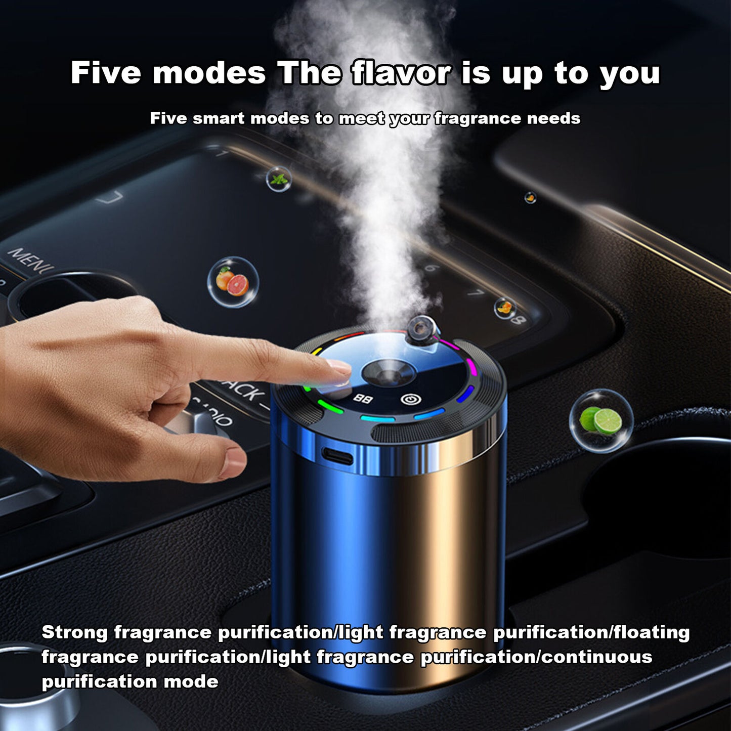 new USB MINI CAR HUMIDIFIER AIR PURIFIER FRESHENER LED AROMA OIL AROMA DIFFUSER koeek - KOEEK