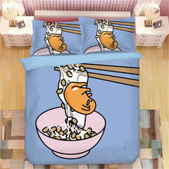 Gudetama Bedding Bed Sheet Duvet Cover Pillowcase Cute Anime Bedding Set 3/4 PCS 07FC0E-D4 - KOEEK