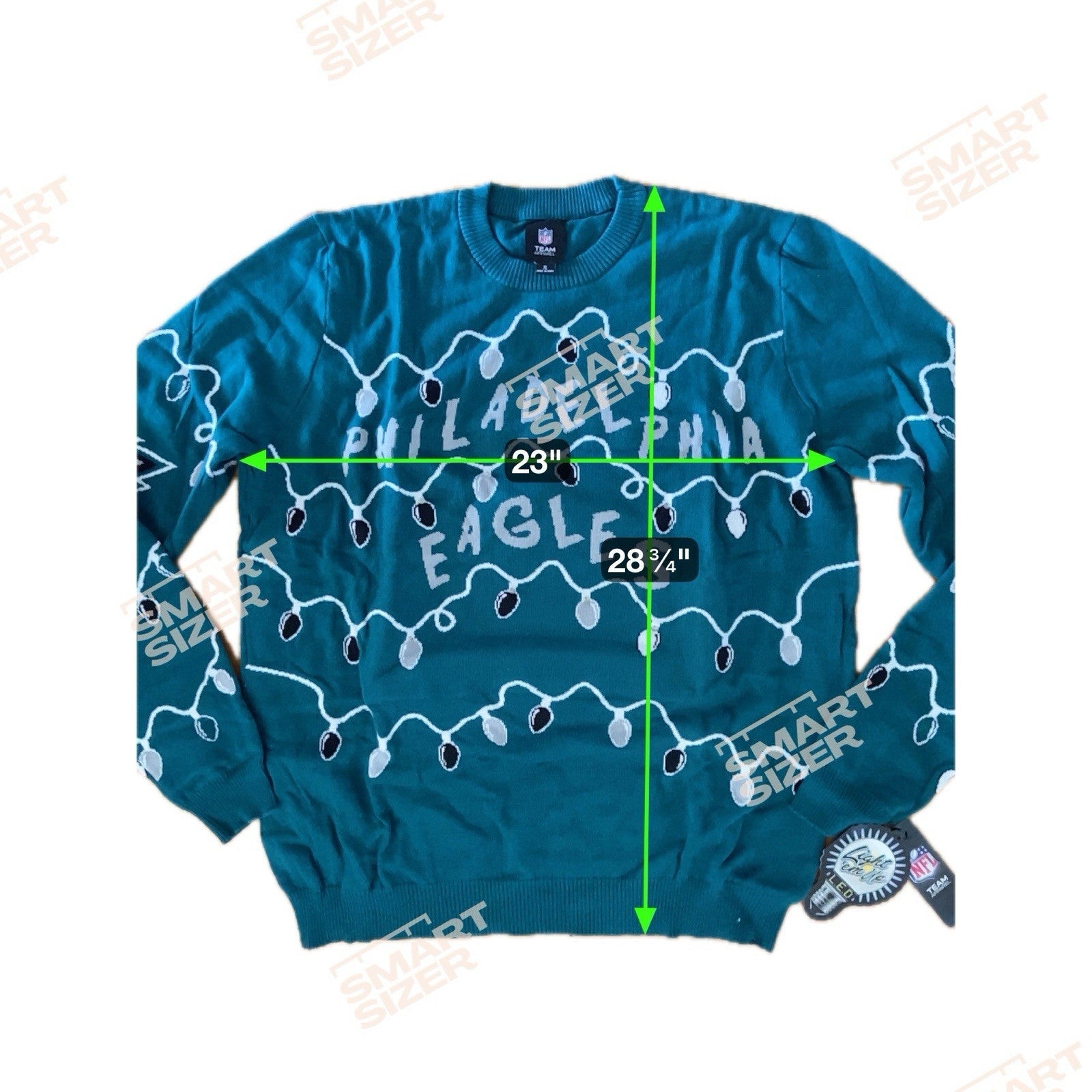 Philadelphia Eagles LED Light-Up Ugly Christmas Sweater Size XL NFL Team Apparel 07FC0E-D4 - KOEEK