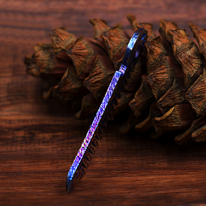 Titanium Comb Anti-static Portable Crowbar Handmade with Bottle Opener EDC Gifts 07FC0E-D4 - KOEEK