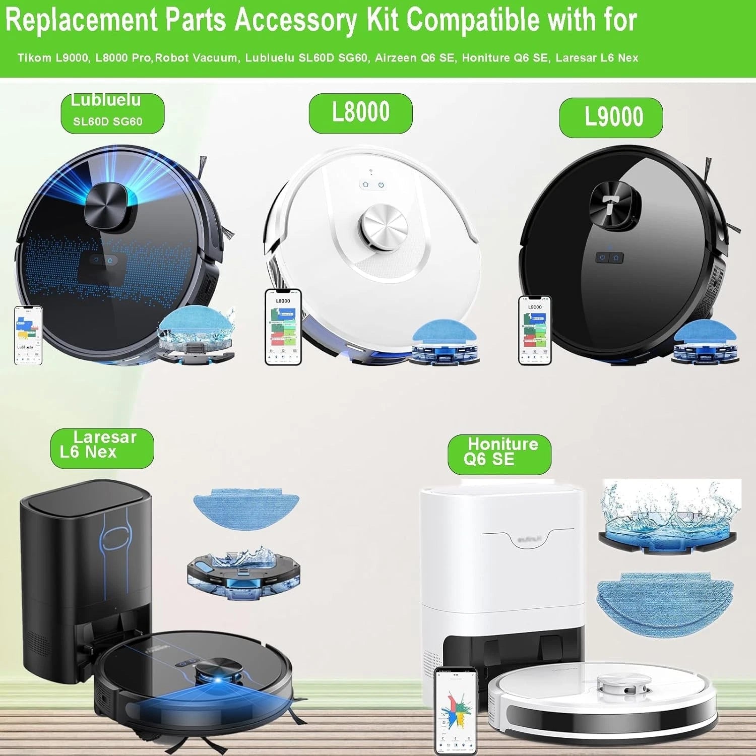 21-piece replacement accessory set, including 2 main brushes 07FC0E-D4 - KOEEK