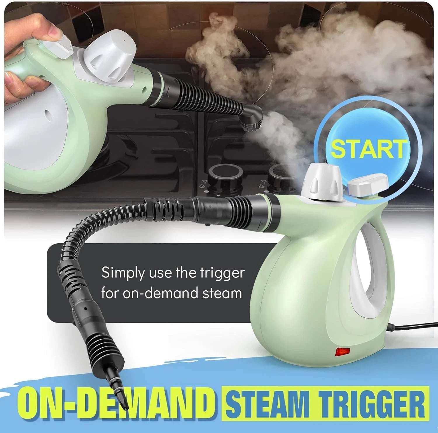 Steam cleaner, household high-pressure handheld steam cleaner 07FC0E-D4 - KOEEK