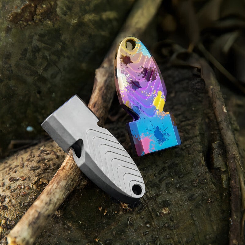 Titanium Emergency Whistle EDC Safety Survival Whistle Outdoor Pet Training Gift 07FC0E-D4 - KOEEK